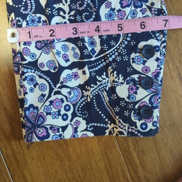 Talbots Blue Floral Perfect Crops - Picture 6 of 8